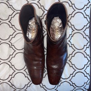 Brown leather Prada dress boots size 10.5 barely worn
